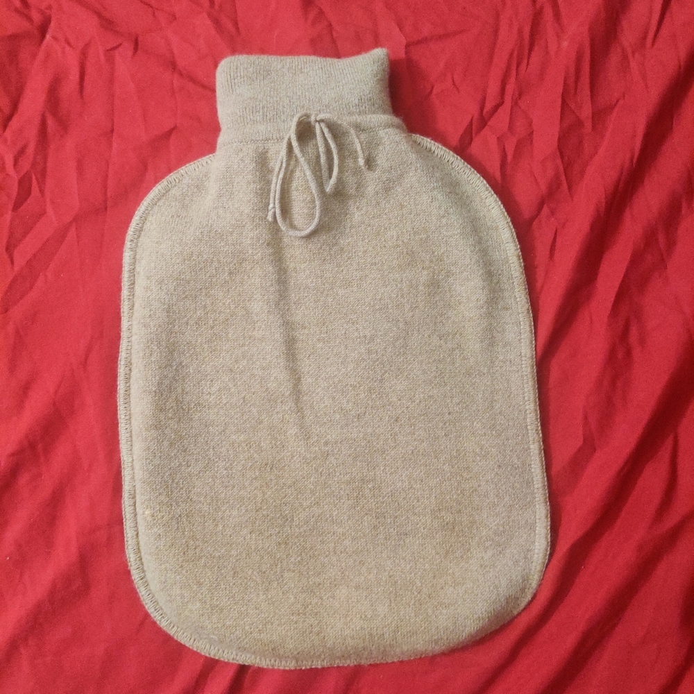 VTG Malo 100% Cashmere Hot Water Bottle Cover + Bottle Rare Set Handmade Italian